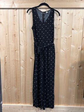 Old Navy Polka Dot Tie-Waist Sleeveless Jumpsuit - Size M Workwear Chic Retro